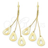 Oro Laminado Long Earring, Gold Filled Style Teardrop Design, Polished, Golden Finish, 5.083.009