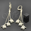 Oro Laminado Long Earring, Gold Filled Style Hand Design, Polished, Golden Finish, 5.096.002