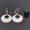 Oro Laminado Dangle Earring, Gold Filled Style Polished, Tricolor, 5.112.007