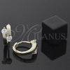 Oro Laminado Huggie Hoop, Gold Filled Style with White Cubic Zirconia, Polished, Golden Finish, 5.131.033