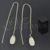 Oro Laminado Threader Earring, Gold Filled Style Teardrop Design, Polished, Golden Finish, 5.115.011