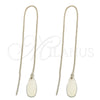 Oro Laminado Threader Earring, Gold Filled Style Teardrop Design, Polished, Golden Finish, 5.115.011