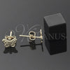 Oro Laminado Stud Earring, Gold Filled Style Butterfly Design, Diamond Cutting Finish, Golden Finish, 5.126.065 *PROMO*
