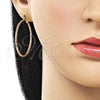 Oro Laminado Medium Hoop, Gold Filled Style Brushed Finish, Golden Finish, 5.136.028.40