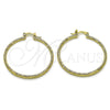 Oro Laminado Medium Hoop, Gold Filled Style Brushed Finish, Golden Finish, 5.136.028.40