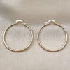 Oro Laminado Medium Hoop, Gold Filled Style Brushed Finish, Golden Finish, 5.136.028.40