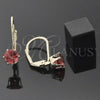Oro Laminado Leverback Earring, Gold Filled Style with Orange Cubic Zirconia, Polished, Golden Finish, 5.128.090