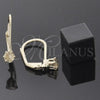 Oro Laminado Leverback Earring, Gold Filled Style with Light Olive Cubic Zirconia, Polished, Golden Finish, 5.128.106