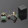 Oro Laminado Stud Earring, Gold Filled Style Cupcake Design, Black Enamel Finish, Golden Finish, 5.126.074.1 *PROMO*