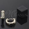 Oro Laminado Huggie Hoop, Gold Filled Style with White Cubic Zirconia, Polished, Golden Finish, 5.132.031
