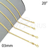 Oro Laminado Basic Necklace, Gold Filled Style Rolo Design, Polished, Golden Finish, 04.63.1287.20 (03 MM Thickness, 20 Inches Length)