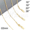 Oro Laminado Basic Necklace, Gold Filled Style Rolo Design, Polished, Golden Finish, 5.223.024.20 (0.40 Gauge, 02 MM Thickness, 20 Inches Length)