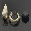 Oro Laminado Small Hoop, Gold Filled Style Twist Design, Diamond Cutting Finish, Golden Finish, 5.155.006