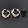 Oro Laminado Medium Hoop, Gold Filled Style Tree Design, Diamond Cutting Finish, Tricolor, 5.158.016