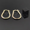 Oro Laminado Medium Hoop, Gold Filled Style Matte Finish, Tricolor, 5.145.015