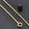 Oro Laminado Basic Necklace, Gold Filled Style Rat Tail Design, Polished, Golden Finish, 5.160.039 (02 MM Thickness, 18 Inches Length)