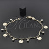 Oro Laminado Charm Bracelet, Gold Filled Style with White Cubic Zirconia, Diamond Cutting Finish, Golden Finish, 03.63.1065.07 (0.80 Gauge, 7 Inches Length)