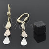 Oro Laminado Long Earring, Gold Filled Style Polished, Tricolor, 02.63.2164