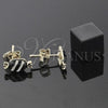 Oro Laminado Stud Earring, Gold Filled Style Candy Design, Black Enamel Finish, Golden Finish, 5.126.098.2 *PROMO*