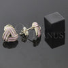 Oro Laminado Stud Earring, Gold Filled Style Love Knot Design, Pink Enamel Finish, Golden Finish, 5.126.029.3 *PROMO*