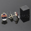 Oro Laminado Stud Earring, Gold Filled Style Cupcake Design, White Enamel Finish, Golden Finish, 5.126.072.2 *PROMO*