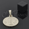 Oro Laminado Religious Pendant, Gold Filled Style Jesus Design, Diamond Cutting Finish, Golden Finish, 05.163.0035