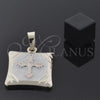 Oro Laminado Religious Pendant, Gold Filled Style Crucifix Design, Diamond Cutting Finish, Tricolor, 5.182.024.1