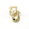 Oro Laminado Small Hoop, Gold Filled Style Diamond Cutting Finish, Golden Finish, 02.165.0026