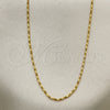 Oro Laminado Basic Necklace, Gold Filled Style Twist Design, Diamond Cutting Finish, Golden Finish, 04.09.0005.16 (02 MM Thickness, 16 Inches Length)