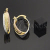 Oro Laminado Medium Hoop, Gold Filled Style Diamond Cutting Finish, Tricolor, 5.155.018.1