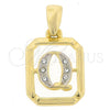 Oro Laminado Fancy Pendant, Gold Filled Style Polished, Two Tone, 05.16.0178