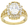 Oro Laminado Multi Stone Ring, Gold Filled Style Cluster Design, with White Cubic Zirconia, Polished, Golden Finish, 5.167.006.09 (Size 9)