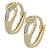 Oro Laminado Huggie Hoop, Gold Filled Style with White Cubic Zirconia, Polished, Golden Finish, 02.155.0053