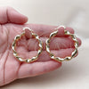 Oro Laminado Medium Hoop, Gold Filled Style Twist and Hollow Design, Diamond Cutting Finish, Golden Finish, 02.170.0021.40
