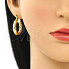 Oro Laminado Small Hoop, Gold Filled Style Twist Design, Polished, Golden Finish, 02.170.0030.25