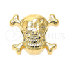 Oro Laminado Love Link Pendant, Gold Filled Style Skull Design, Polished, Golden Finish, 05.179.0049