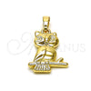 Oro Laminado Fancy Pendant, Gold Filled Style Owl Design, Polished, Golden Finish, 05.178.0002