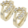 Oro Laminado Huggie Hoop, Gold Filled Style with White Cubic Zirconia, Polished, Golden Finish, 02.165.0052