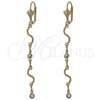 Oro Laminado Long Earring, Gold Filled Style with Multicolor Opal, Polished, Golden Finish, 02.63.2425