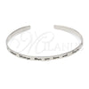 Sterling Silver Individual Bangle, Love Design, Polished, Silver Finish, 07.174.0002 (07 MM Thickness, One size fits all)