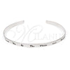 Sterling Silver Individual Bangle, Love Design, Polished, Silver Finish, 07.174.0003 (06 MM Thickness, One size fits all)