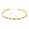 Sterling Silver Individual Bangle, Love Design, Polished, Golden Finish, 07.174.0003.1 (06 MM Thickness, One size fits all)