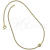Oro Laminado Pendant Necklace, Gold Filled Style Rat Tail Design, with White Micro Pave, Polished, Golden Finish, 04.63.0002 (03 MM Thickness, 18 Inches Length)