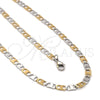 Stainless Steel Necklace and Bracelet, Mariner Design, Polished, Two Tone, 04.113.0051.24