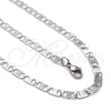 Stainless Steel Necklace and Bracelet, Mariner Design, Steel Finish, 04.113.0050.24