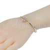 Oro Laminado Fancy Bracelet, Gold Filled Style Flower Design, with Multicolor Cubic Zirconia, Polished, Golden Finish, 03.65.1138 (7 Inches Length)