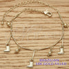 Oro Laminado Charm Anklet , Gold Filled Style Shoes Design, Diamond Cutting Finish, Golden Finish, 03.105.0035.10 (10 MM Thickness, 10 Inches Length)
