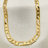Oro Laminado Basic Necklace, Gold Filled Style Figaro Design, Polished, Golden Finish, 04.63.1187.28 (0.35 Gauge, 08 MM Thickness, 28 Inches Length)