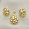Oro Laminado Earring and Pendant Adult Set, Gold Filled Style Grape Design, with White Cubic Zirconia, Polished, Golden Finish, 10.59.0222