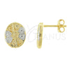 Oro Laminado Stud Earring, Gold Filled Style Polished, Two Tone, 02.55.0020 *PROMO*